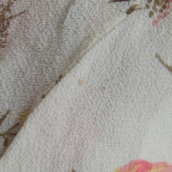 Reformation Leila Ivory Pink Floral Print Inka Midi Dress Smocked Slit Crepe XL - Picture 10 of 16